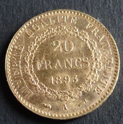null Gold coin. 20 francs gold coin, civil engineering, 1893.
Weight : 6,46 g.