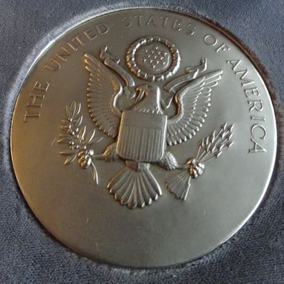 null American medal for the American pavilion of the 1967 World's Fair in its original...