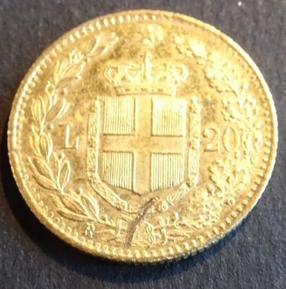 null Gold coin. Coin 20 pound Umberto 1er, Gold, Rome, 1882.
Weight : 6,47 grams....