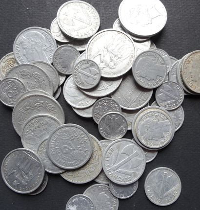 7 coins of 5 francs Lavrillier in aluminium...