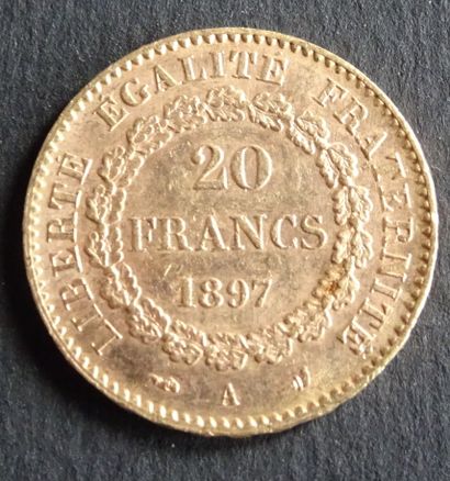 null Gold coin. 20 francs gold coin, civil engineering, 1897.
Weight : 6,47 g.