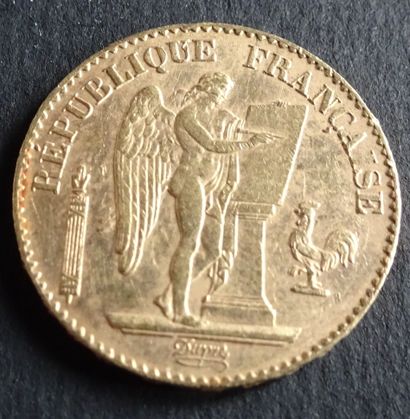 null Gold coin. 20 francs gold coin, civil engineering, 1889.
Weight : 6,48 g.