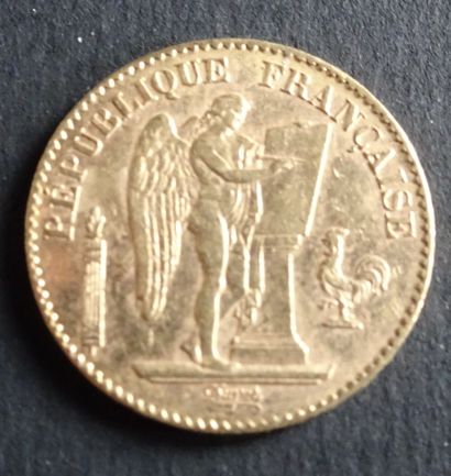 null Gold coin. 20 francs gold coin, civil engineering, 1895.
Weight : 6,48 g.