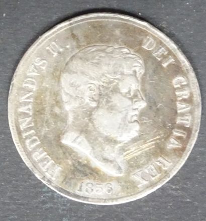Pièce de Ferdinand II, 1856, argent. Royaume...