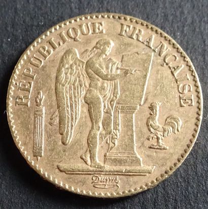 null Gold coin. 20 francs gold coin, civil engineering, 1896.
Weight : 6,47 g.