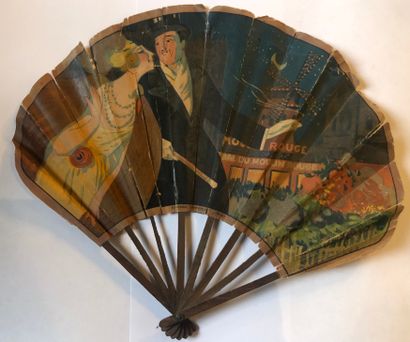null MOULIN ROUGE. Fan circa 1910/1920 for the Cabaret promotion.