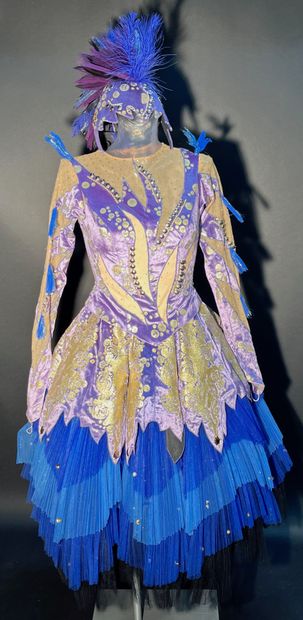 TOMIO MOHRI PARIS OPERA. "Swan Lake" 1992. Blue tutu and headdress with gilding application...