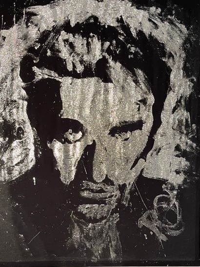 null Painted portrait of Johnny Hallyday.