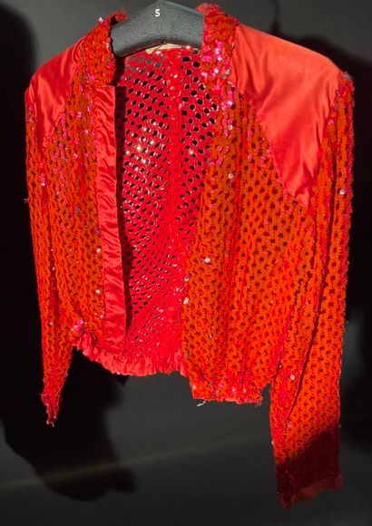 null DISCO. Set of 6 red and pink sequined vests + a pink spencer.