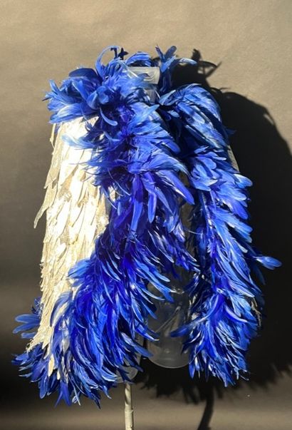 null CASINO DE PARIS. Coats with rhinestone trim and blue feathers.
