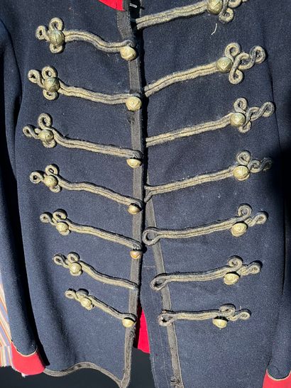 null Period military costume circa 1900. Jacket, pants, shirt and headdress.
