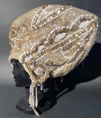 Headdress with pearls and sequins circa ...