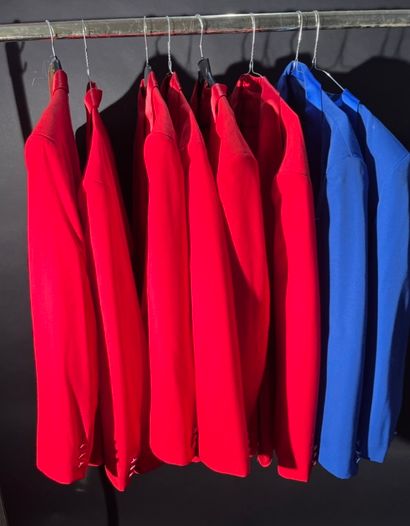 null 8 50's shawl collar jackets ( 6 red and 2 blue ).
