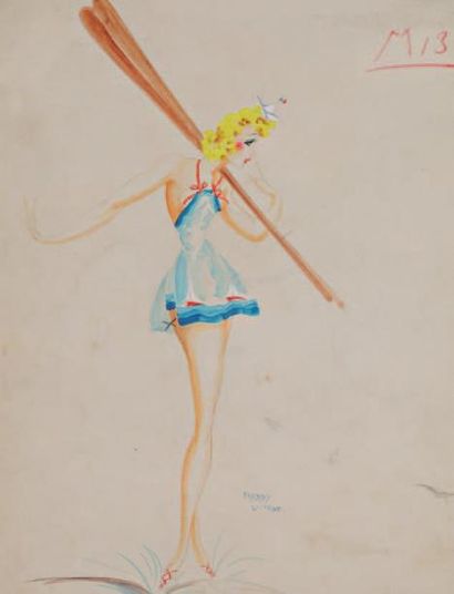 Freddy WITTOP Nautique Girl, 30 x 40 cm, SBD
