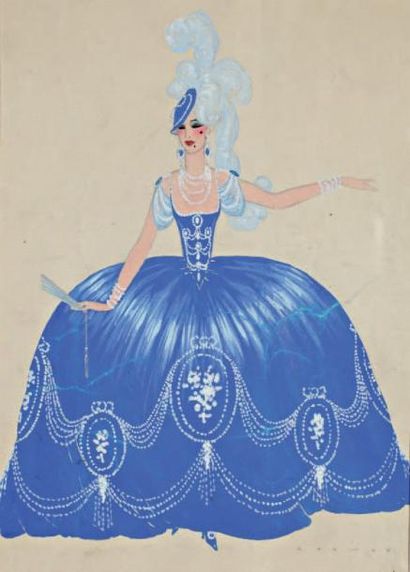 RANSON Danseuse à la robe bleue, 30 x 40 cm, SBD
