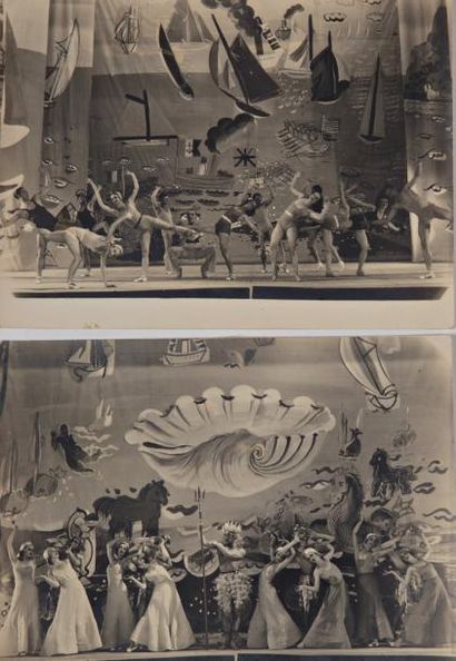null IRIS, BALLET BEACH, 18 AVRIL 1933 2 photographies 18 x 24 cm, dont les costumes,...