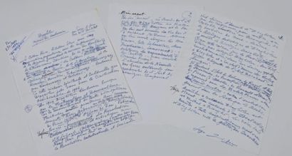null HOMMAGE À DIAGHILEV Manuscrit de 3 pages in folio intitulé «Diaghilev aujourd'hui...