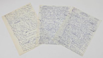 Serge LIFAR SUR LE BALLET «PHÈDRE» Manuscrit de 3 pages daté 1967 en russe avec sa...