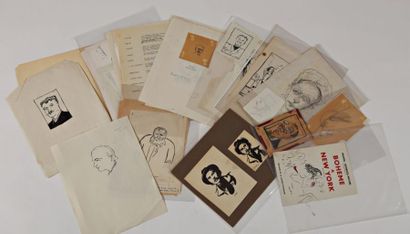 MICHEL GEORGES-MICHEL Lot d'environ 20 dessins et encres de chine de personnalités...