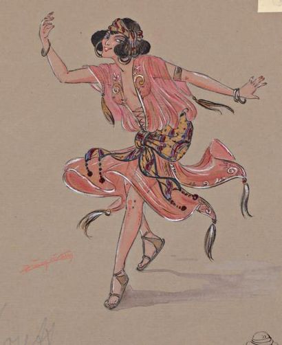 ZINOVIEW Mlle Polaire, gouache sur papier encadrée, 30 x 40 cm, SBD
