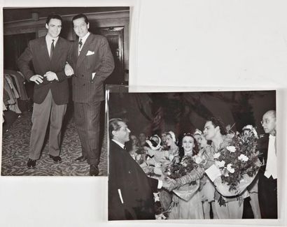 null SERGE LIFAR ET KOUSNEZOFF 2 photographies avec le célèbre danseur russe. Annotées...