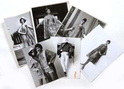 Capucci et Cerruti Ensemble de 6 photographies vers 1960 des collections