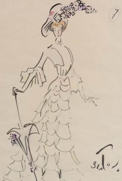 null Audrey Hepburn-Cecil Beaton My Fair Lady de George Cukor Gouache de costume...