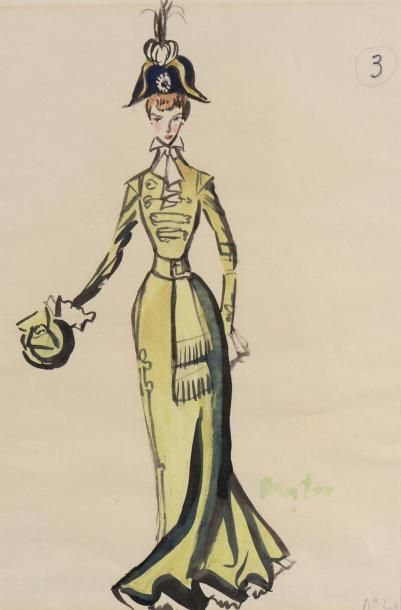 null Audrey Hepburn Cecil Beaton My Fair Lady de George Cukor Gouache de costume...