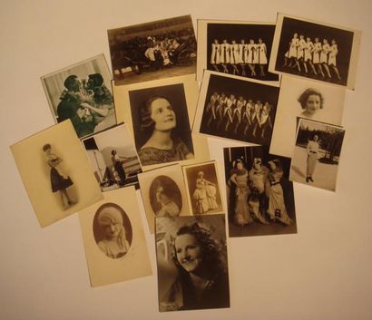 null Mireille Yvon, actrice vers 1920-1930 Ensemble de 14 photographies