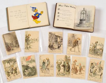 POULBOT Ensemble de 11 cartes postales patriotiques vers 1915, signées. On y joint...