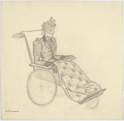 null Annenkov, film «Le plaisir» de Max Ophüls Dessin de costume pour Simone Simon...