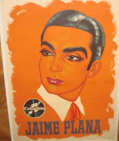 null Affiche Jaime Plana, affiche lithographique par Kieffer, 120x160cm, entoilé...