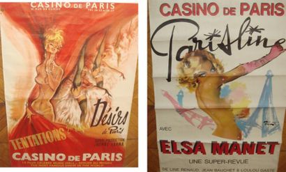 null Affiches Casino de Paris, 2 affiches pour les revues avec Line Renaud, Paris...