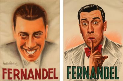 null Affiches Fernandel 1 affiche par Gribal, datée 1935. + 1 affiche par François,...