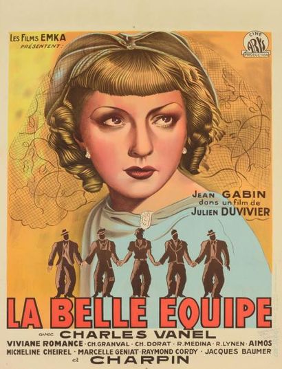 null Affiche «La belle équipe» de Julien Duvivier, 1936. Affiche lithographique,...