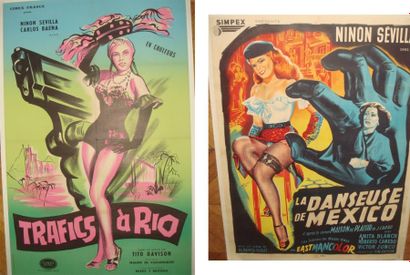 null Affiches La danseuse de Mexico d'Alberto Gout, 1952. 120x160cm. + Trafics à...