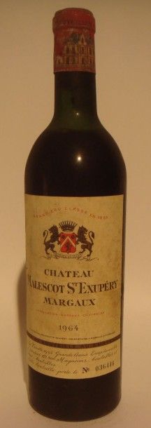 Château Malescot St-Exupery 3éme cru classé Margaux 1964
x 3 bouteilles. 
Estimations...