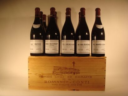 Domaine Romanée Conti Caisse bois contenant 10 bouteilles, Grands cru, 2006 
1 Romanée...
