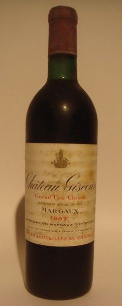 CHÂTEAU GISCOURS 3éme cru classé Margaux 1967
x 12 bouteilles 
Estimations par bouteille...