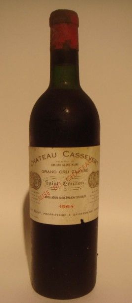 Château Cassevert St-Emilion 1964
x 12 bouteilles, étiquettes abimées
Estimations...