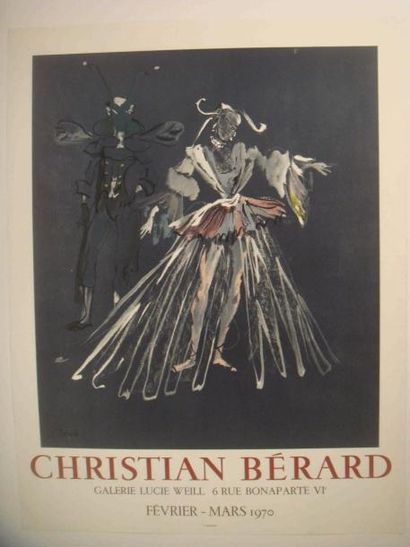  Affiche Christian Bérard Affiche lithographique, 1970, Mourlot lithographe, 48x64... Gazette Drouot