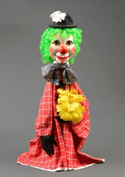 null MAROTTE Personnage: Le Clown aux cheveux verts. 80 cm. Yeux et bouche artic...