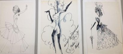 null Folies Bergère.
Archives Michel Gyarmathy 15 dessins de costumes pour des s...