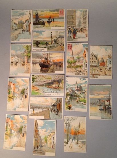 null Cartes postales anciennes
16 cartes postales d'illustrateurs vers 1905 (Bruxelles,...