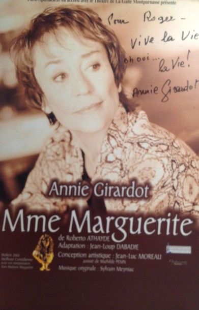 null Annie Girardot
Affiche de la pièce Madame Marguerite, dédicacée par Annie Girardot...
