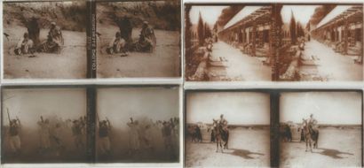 null Photographies
Algérie-Maroc vers 1900.
Quatre plaques stéréoscopiques (marchands,...