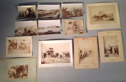 null Photographies Algérie vers 1880.
12 photographies (construction de la ligne...