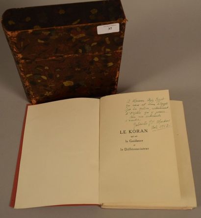 Mardrus D.JC Le Koran, 1926, éditions Fasquelle, dédicacé, numéroté, emboitage.