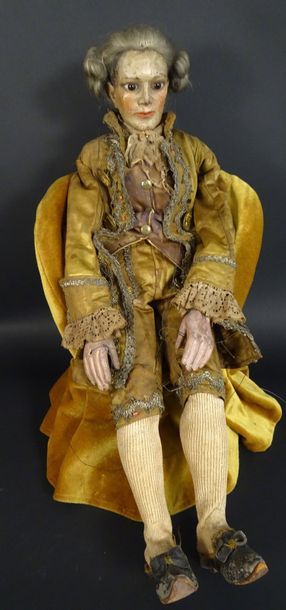 null PAJOT-WALTON'S, XIXéme. MARIONNETTE A FILS, costume, accessoires et pérruque...