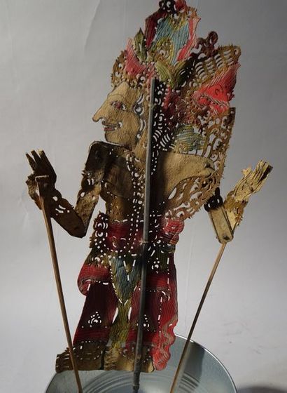 null WAYANG KULIT, Marionnette, 40 cm, polychrome.